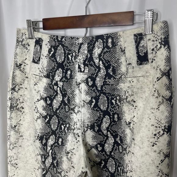 Gianni Bini women's M wide legged slacks pants trousers white black snakeskin - Picture 4 of 16